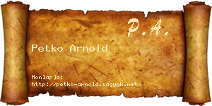 Petko Arnold névjegykártya